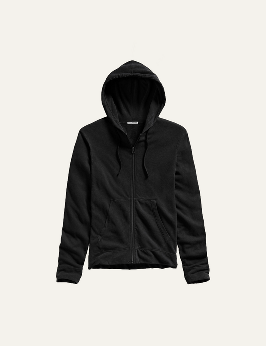JAMES PERSE VINTAGE FRENCH TERRY ZIP HOODY BLACK