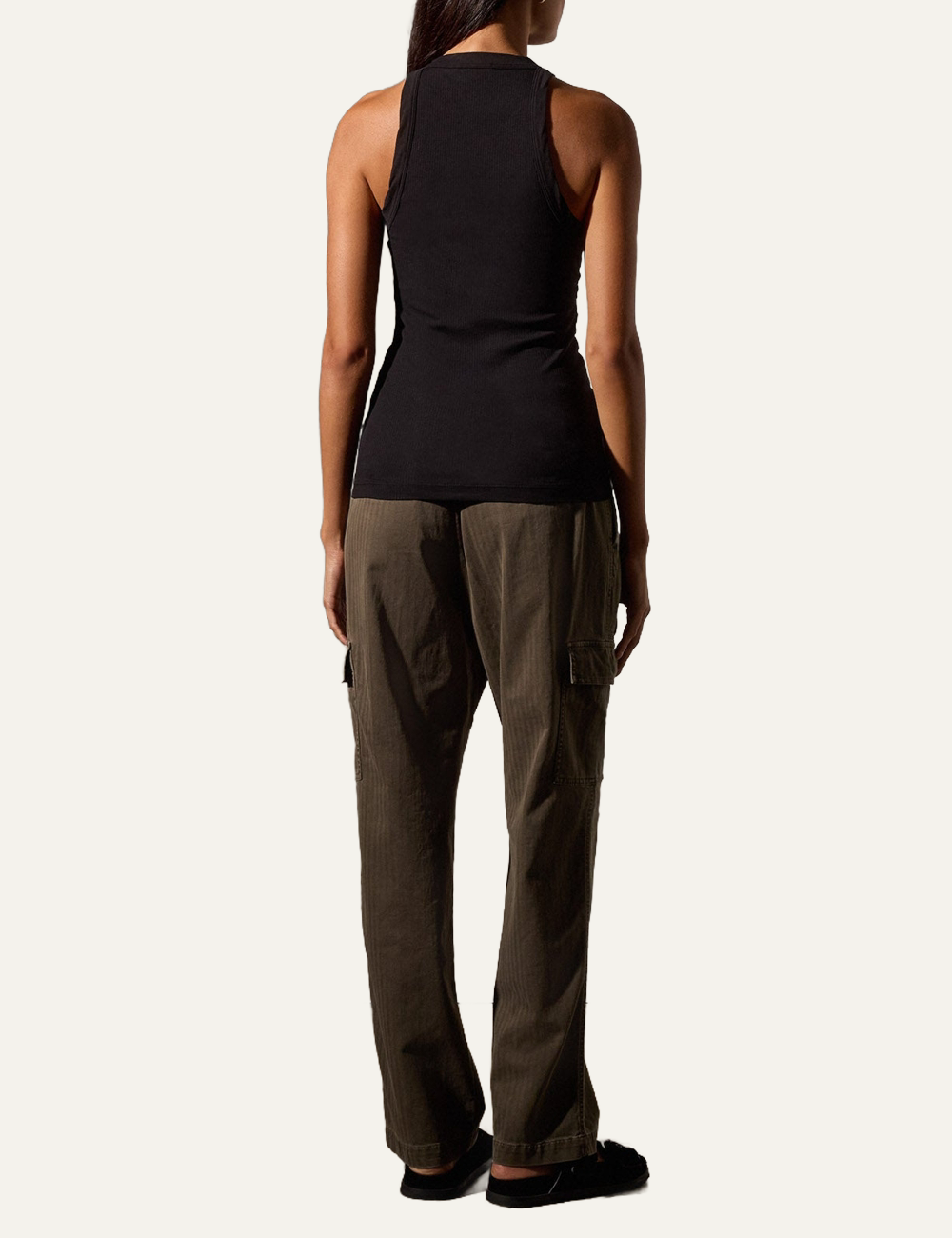 JAMES PERSE CUTWAY RIB TANK BLACK