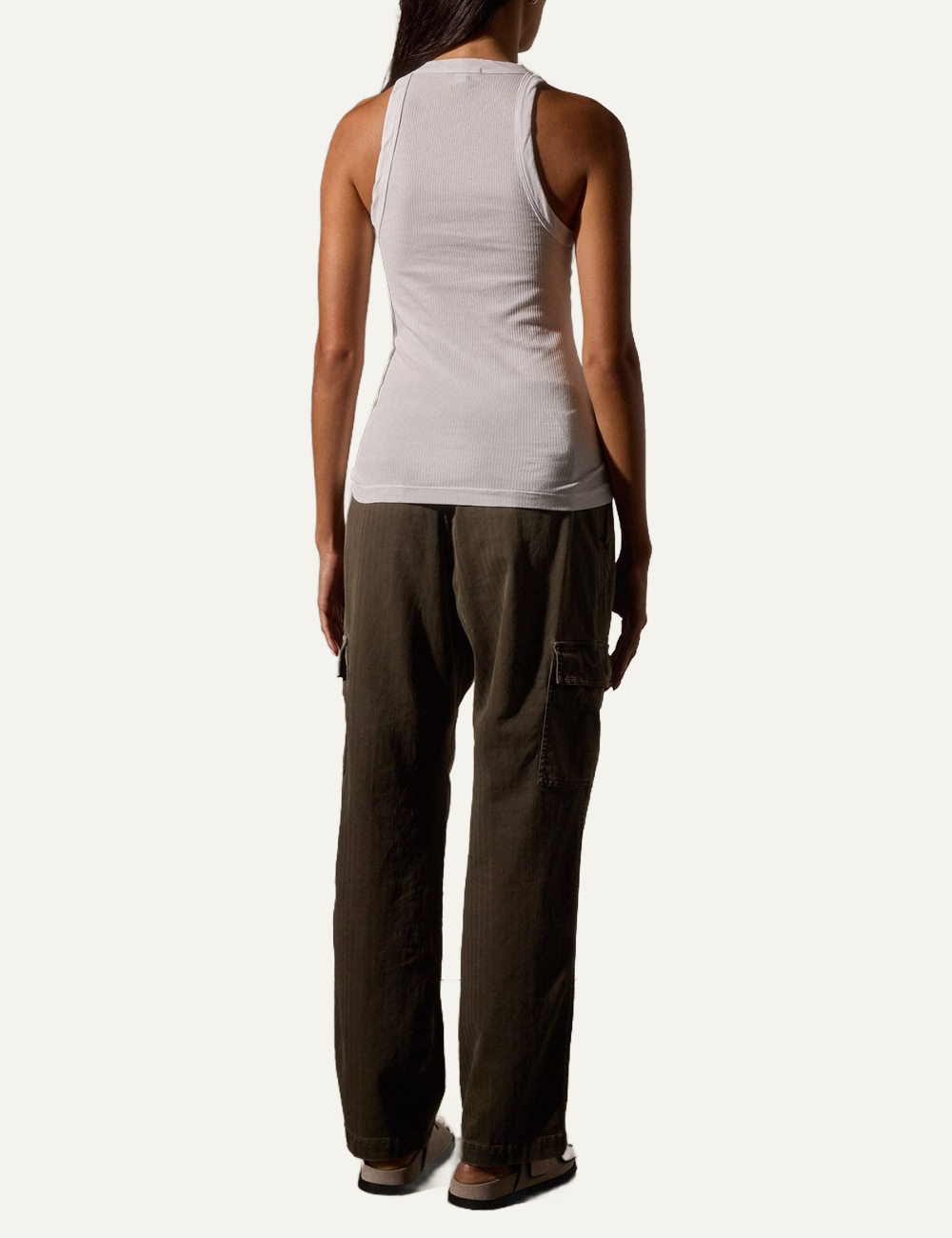 JAMES PERSE CUTWAY RIB TANK WHITE