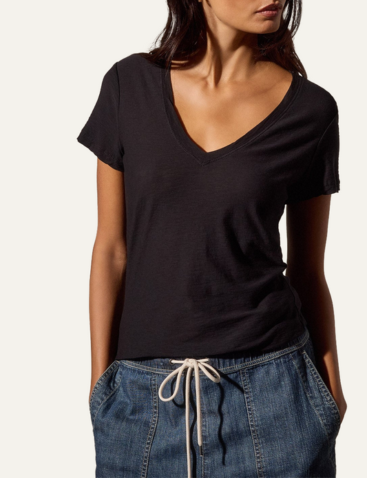 JAMES PERSE CASUAL TEE W/REVERSE BINDING BLACK