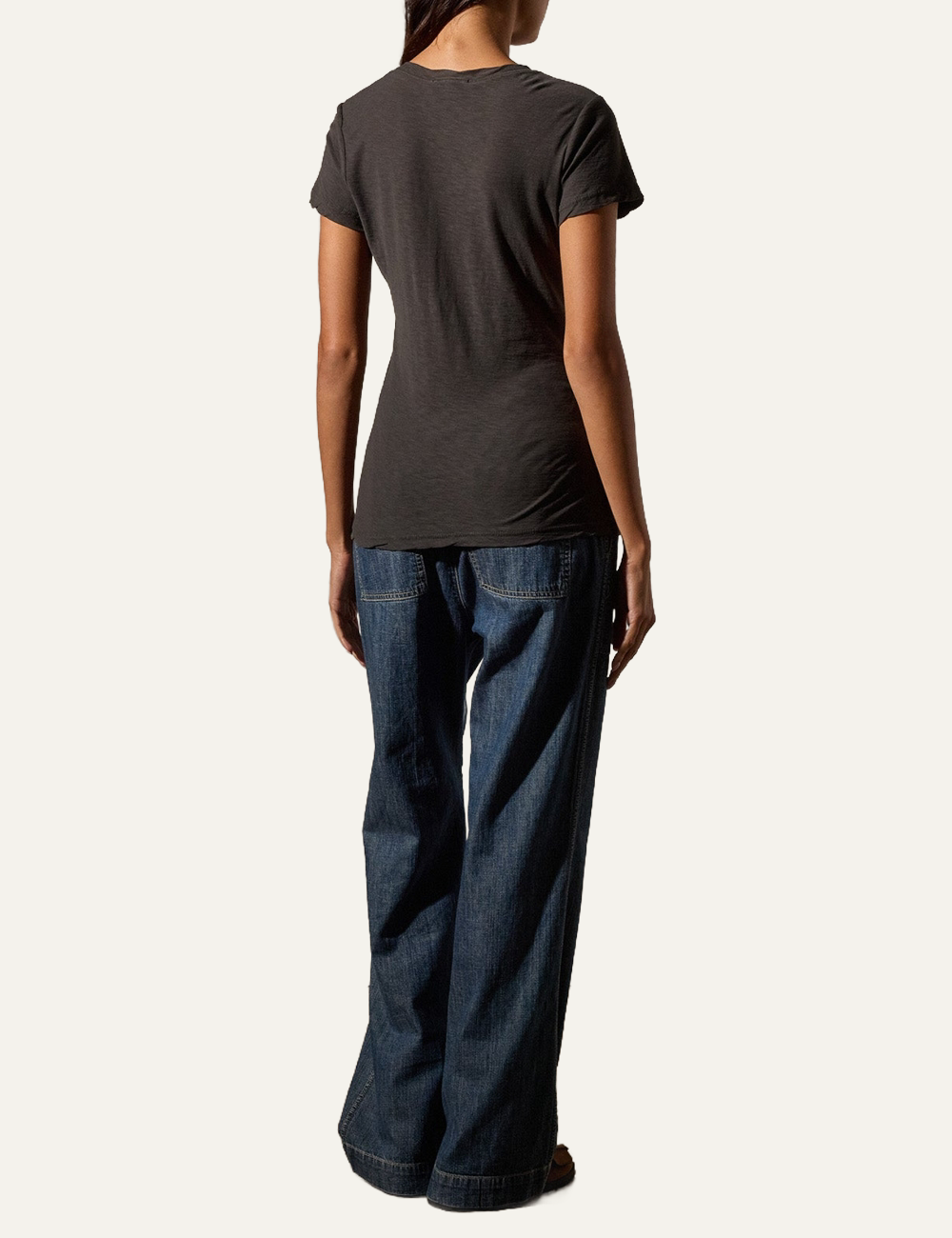 JAMES PERSE CASUAL TEE W/REVERSE BINDING CARBON