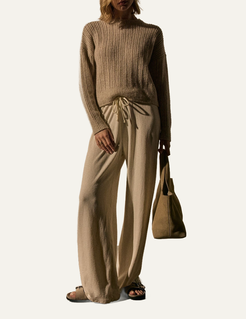 JAMES PERSE WIDE LEG SWEATPANT ALABASTER