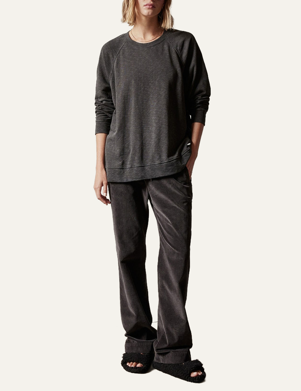 JAMES PERSE FRENCH TERRY RELAXED SWEATSHIRT CARBON