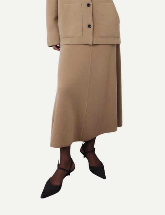 ALLUDE CASHMERE SKIRT IN BEIGE