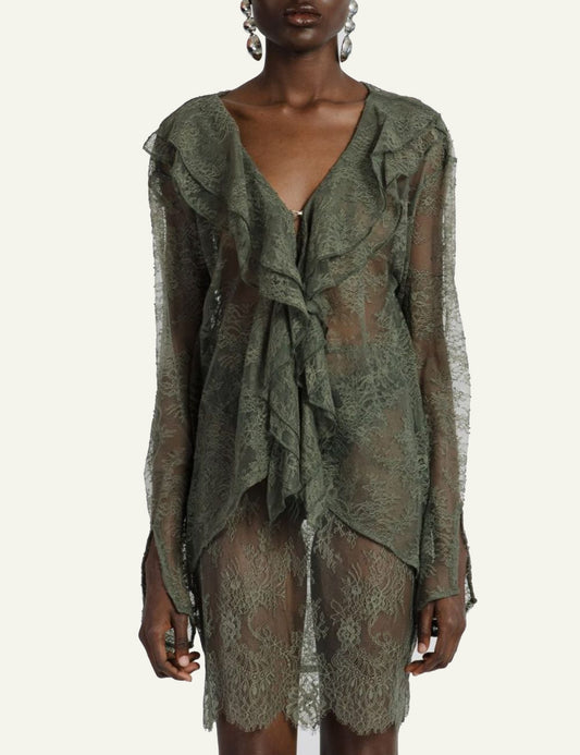 STUDIO 83 LACE SHIRT KHAKI