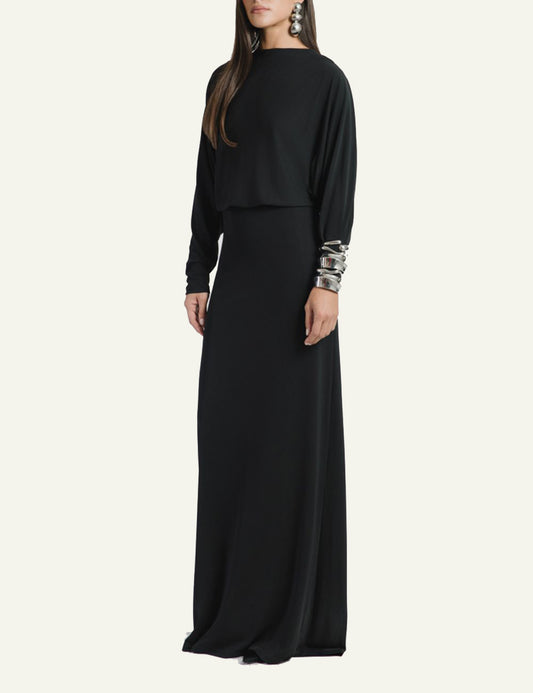 STUDIO 83 OPEN BACK LONG DRESS BLACK