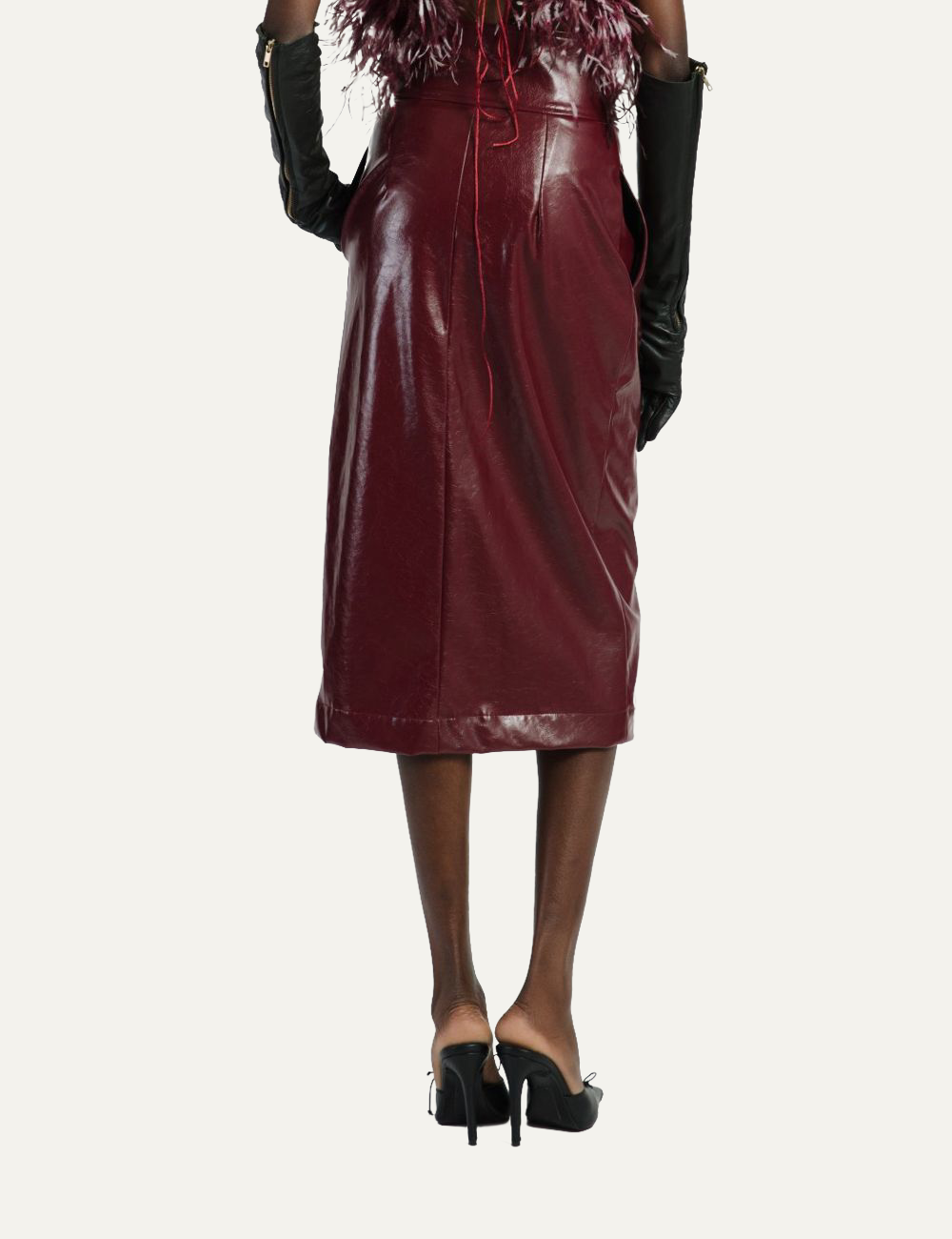 STUDIO 83 MIDI SKIRT BURGUNDY