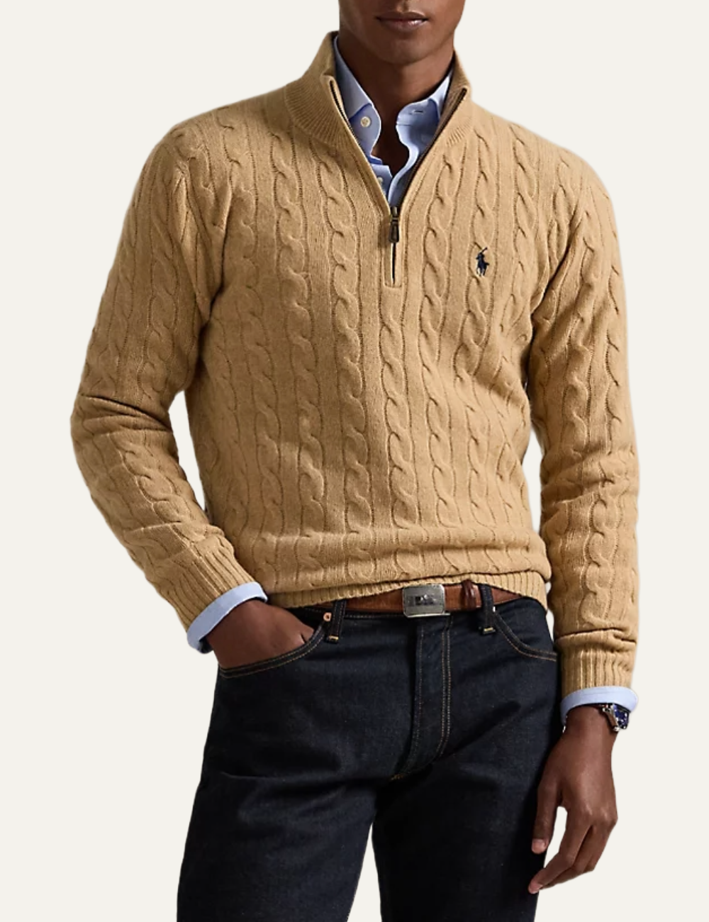 POLO RALPH LAUREN LONG SLEEVE-PULLOVER BROWN