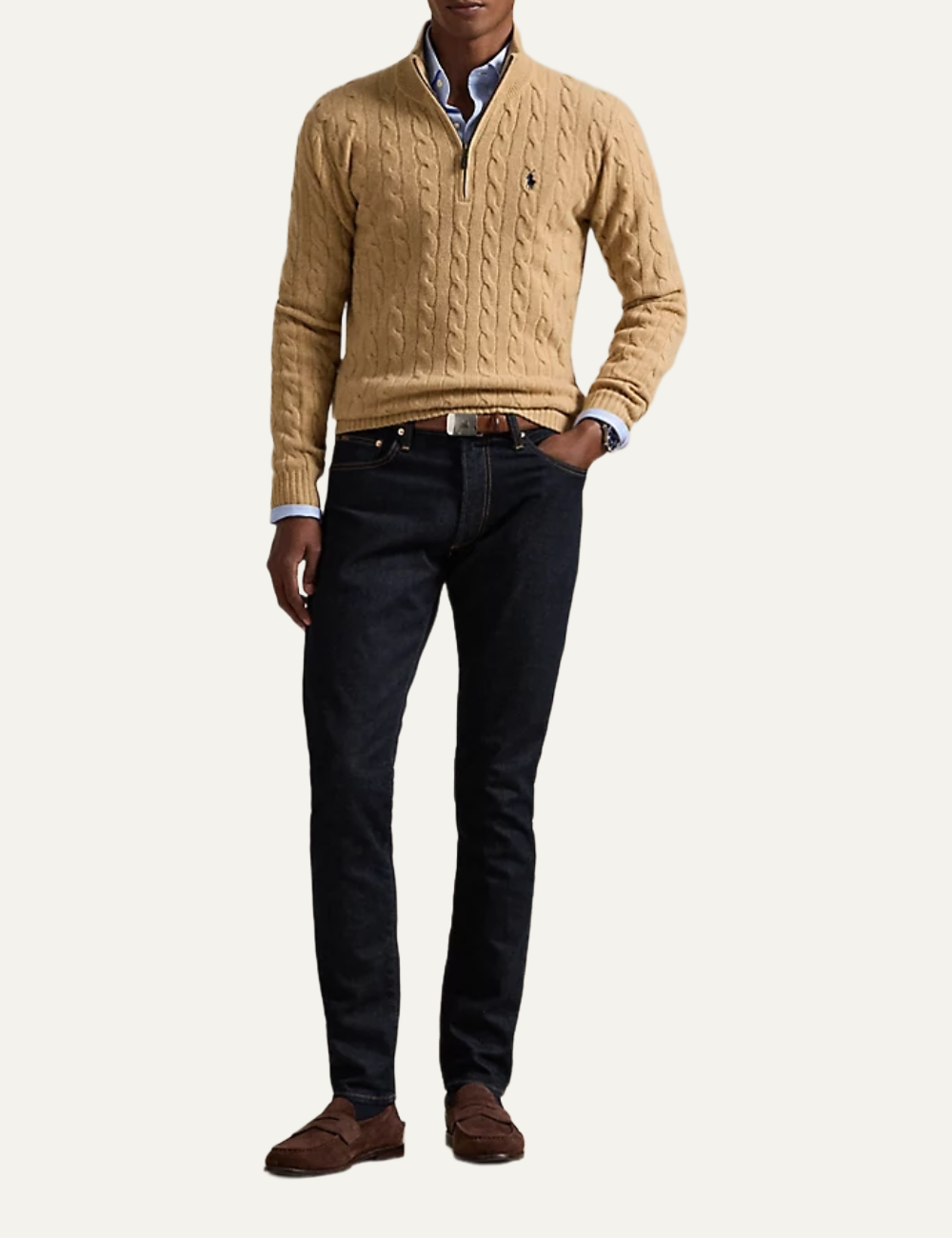 POLO RALPH LAUREN LONG SLEEVE-PULLOVER BROWN