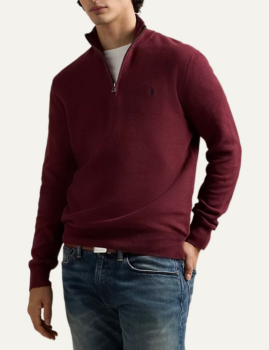 POLO RALPH LAUREN LS HZ-LONG SLEEVE-PULLOVER RED