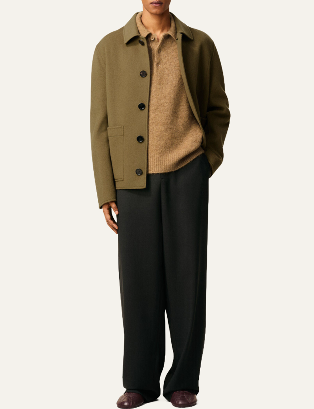 AMI BOXY BUTTONED JACKET BRONZE