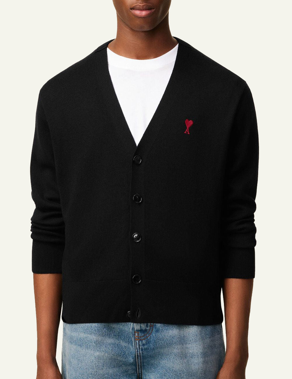 AMI ADC CARDIGAN BLACK/RED
