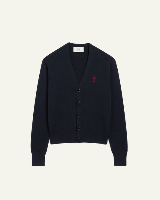 AMI ADC CARDIGAN NAVY/RED