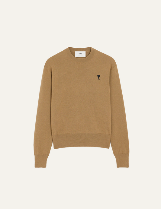 AMI ADC SWEATER CAMEL/BLACK