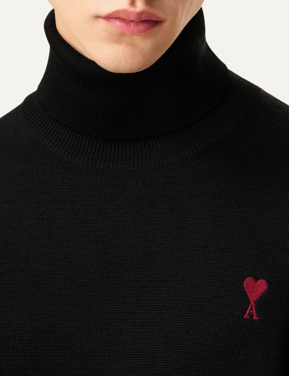 AMI ADC SWEATER BLACK/RED
