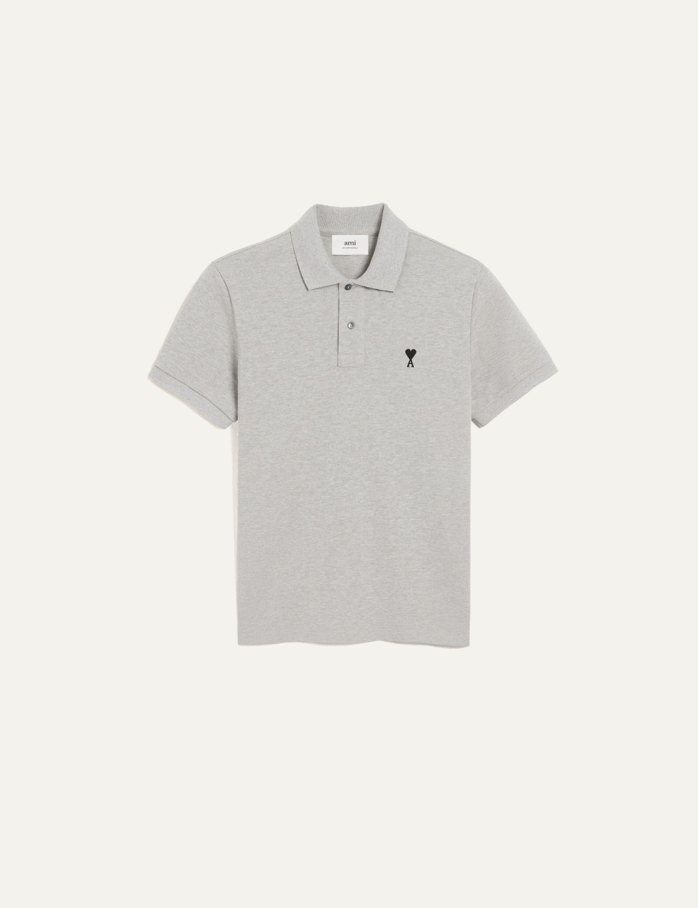 AMI AMI DE COEUR POLO SHIRT HEATHER ASH GREY