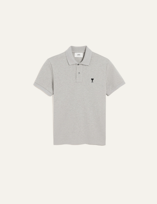 AMI AMI DE COEUR POLO SHIRT HEATHER ASH GREY