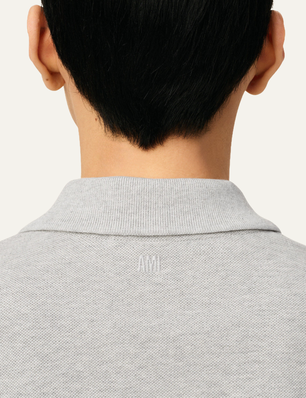 AMI AMI DE COEUR POLO SHIRT HEATHER ASH GREY
