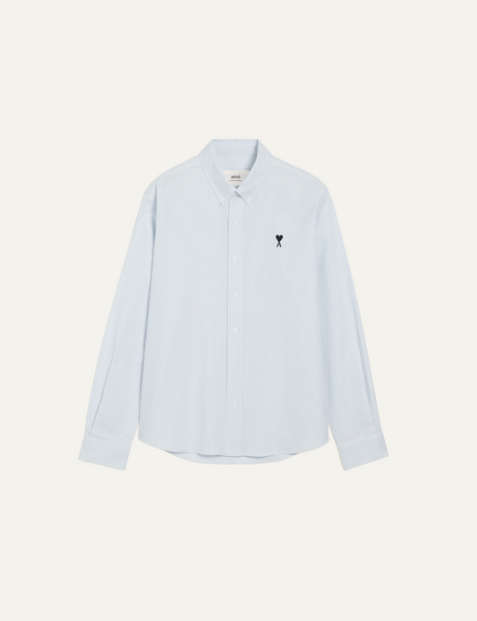 AMI CLASSIC FIT SHIRT SKY BLUE/NATURAL WHITE