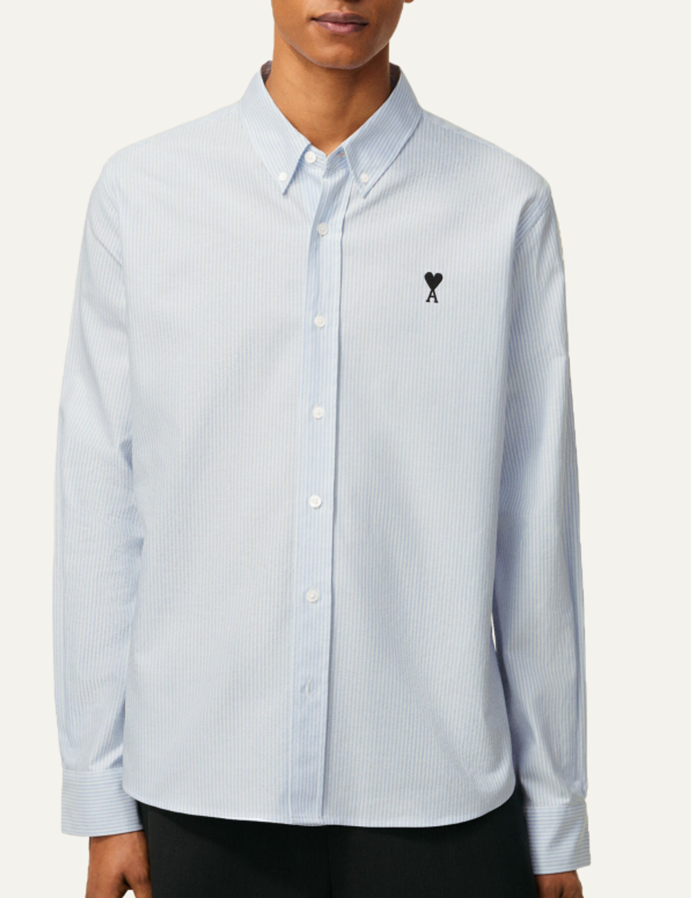 AMI CLASSIC FIT SHIRT SKY BLUE/NATURAL WHITE