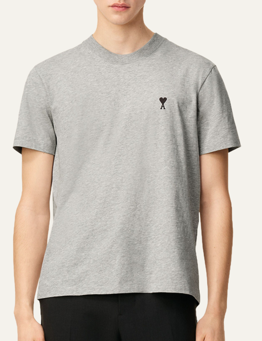 AMI CONTRASTED ADC SHIRT HEATHER ASH GREY