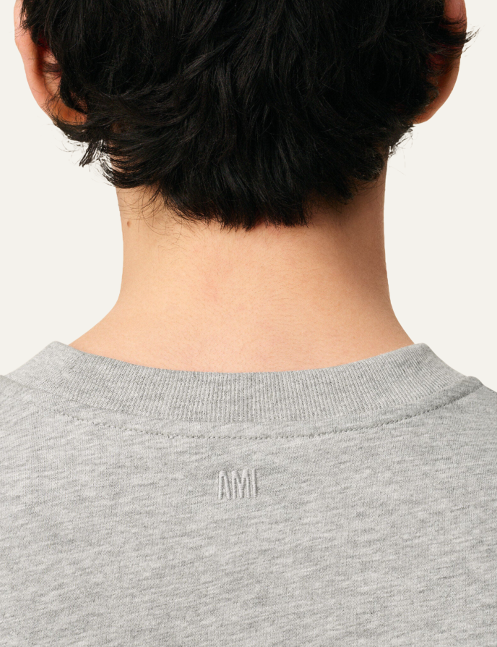 AMI CONTRASTED ADC SHIRT HEATHER ASH GREY