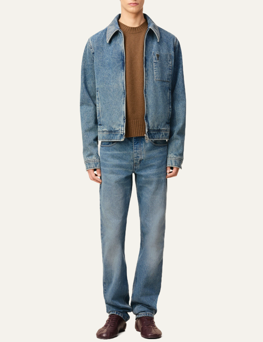 AMI CLASSIC FIT JEANS USED BLUE