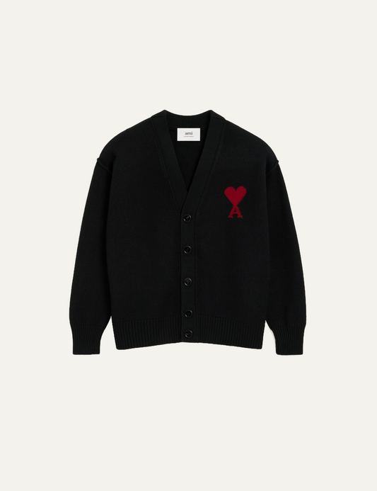 AMI ADC CARDIGAN BLACK/RED
