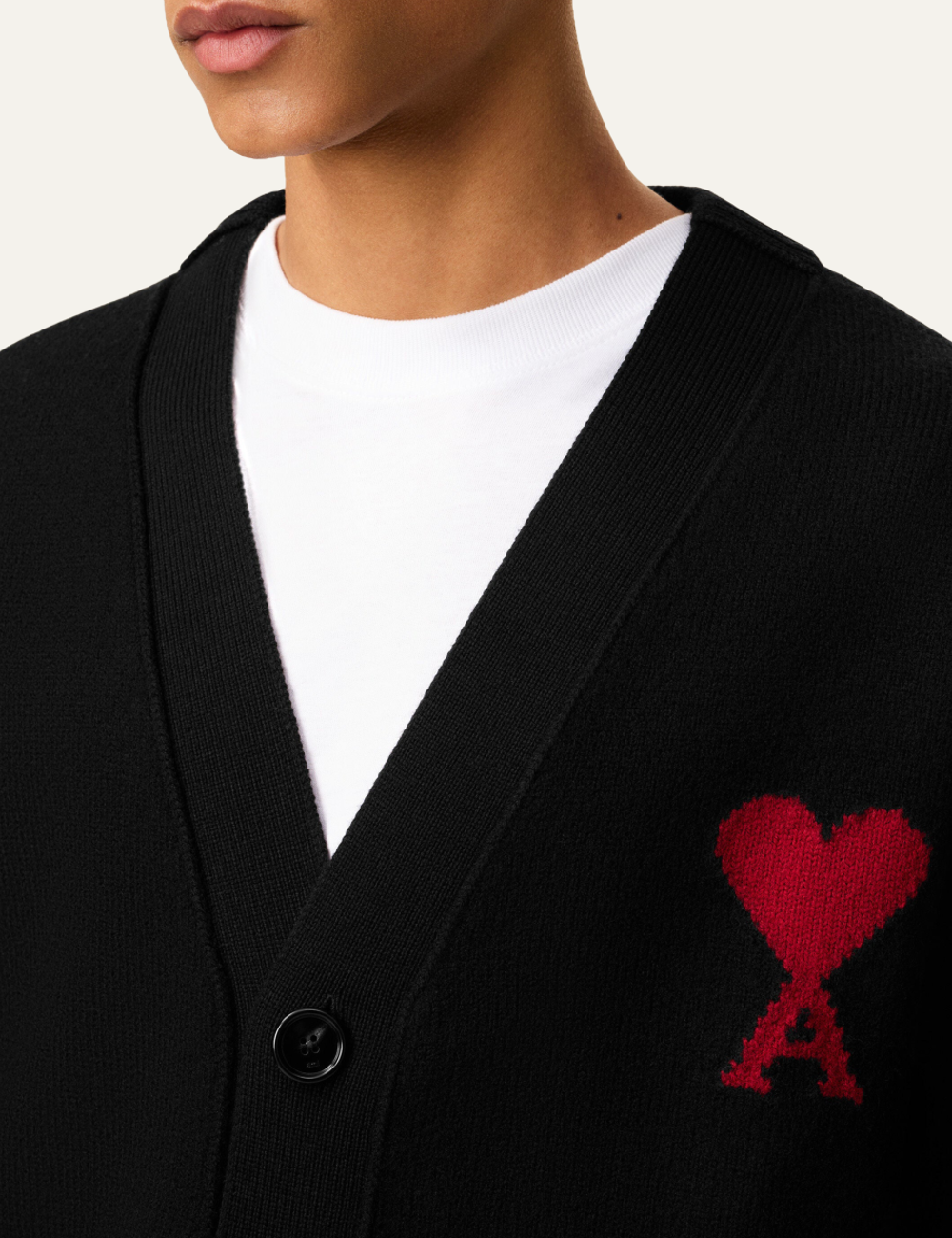 AMI ADC CARDIGAN BLACK/RED