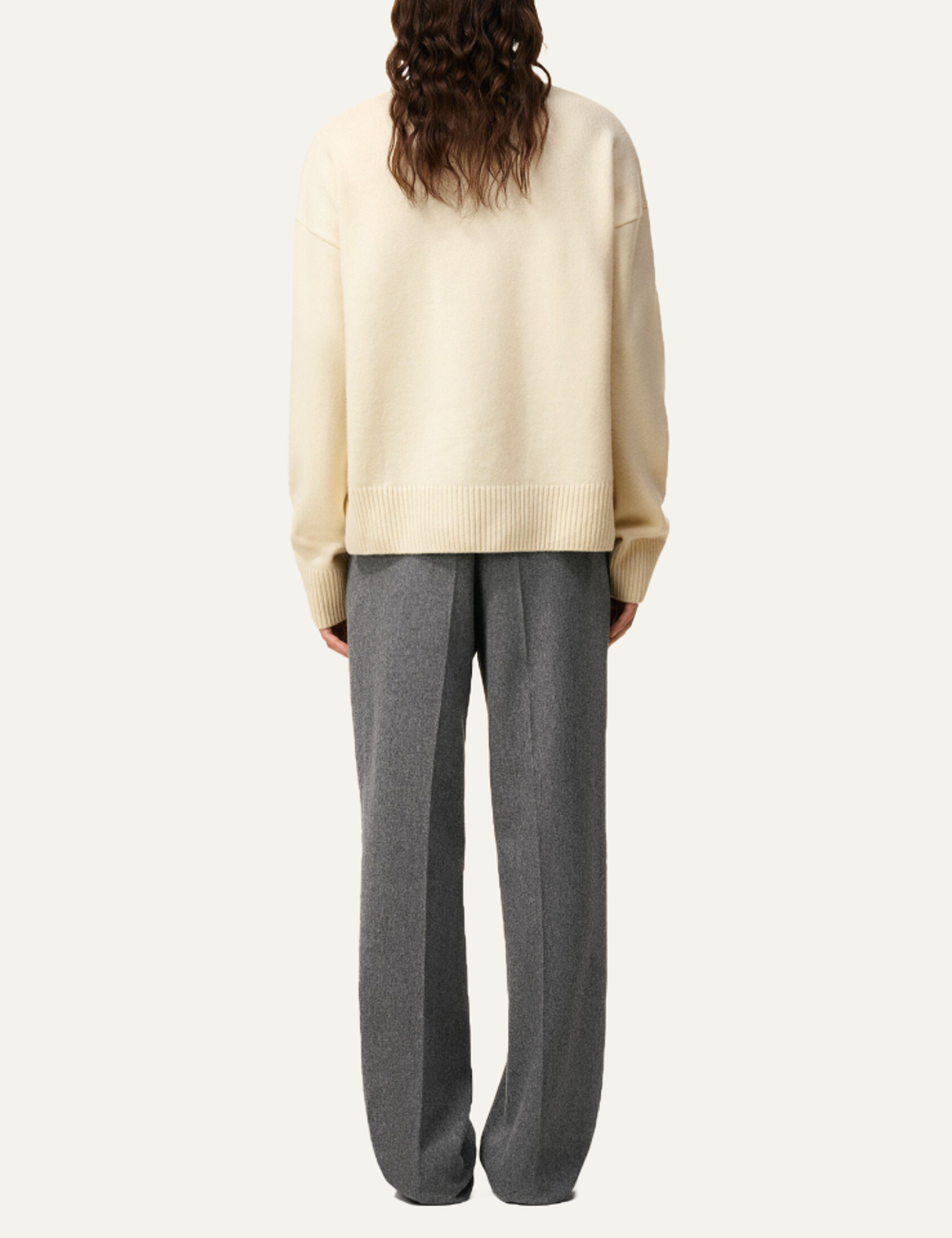 AMI ADC SWEATER IVORY