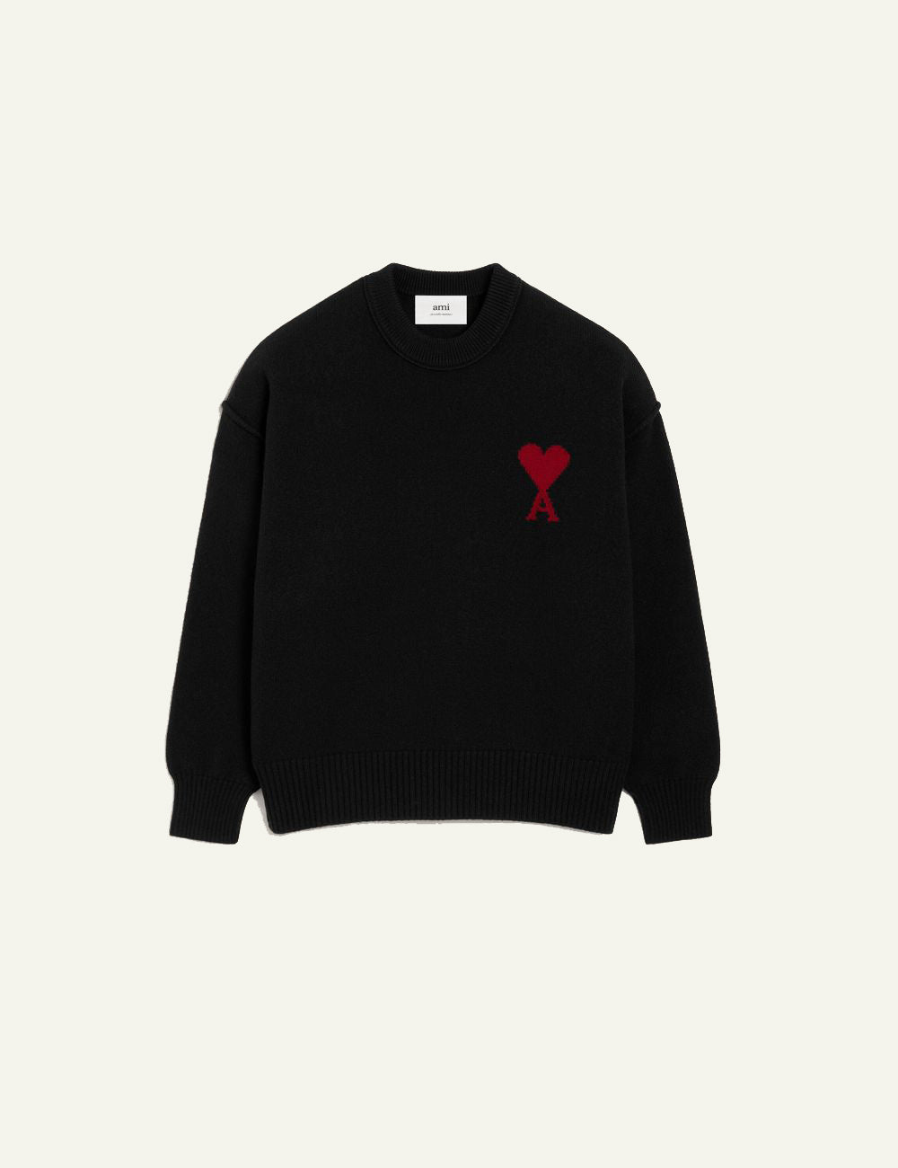 AMI ADC CREWNECK SWEATER BLACK/RED