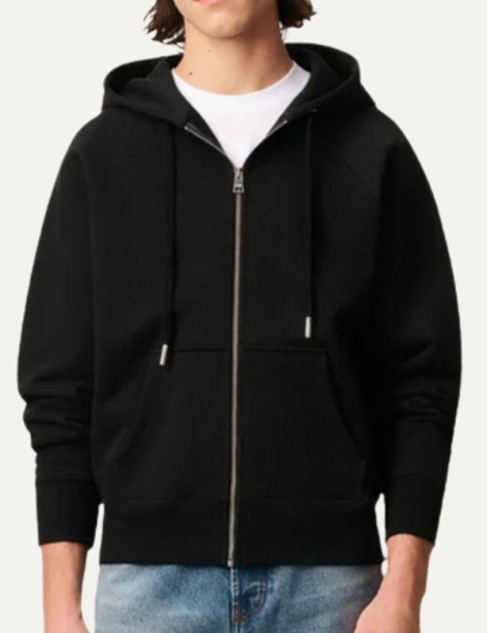 AMI ZIP UP HOODIE BLACK