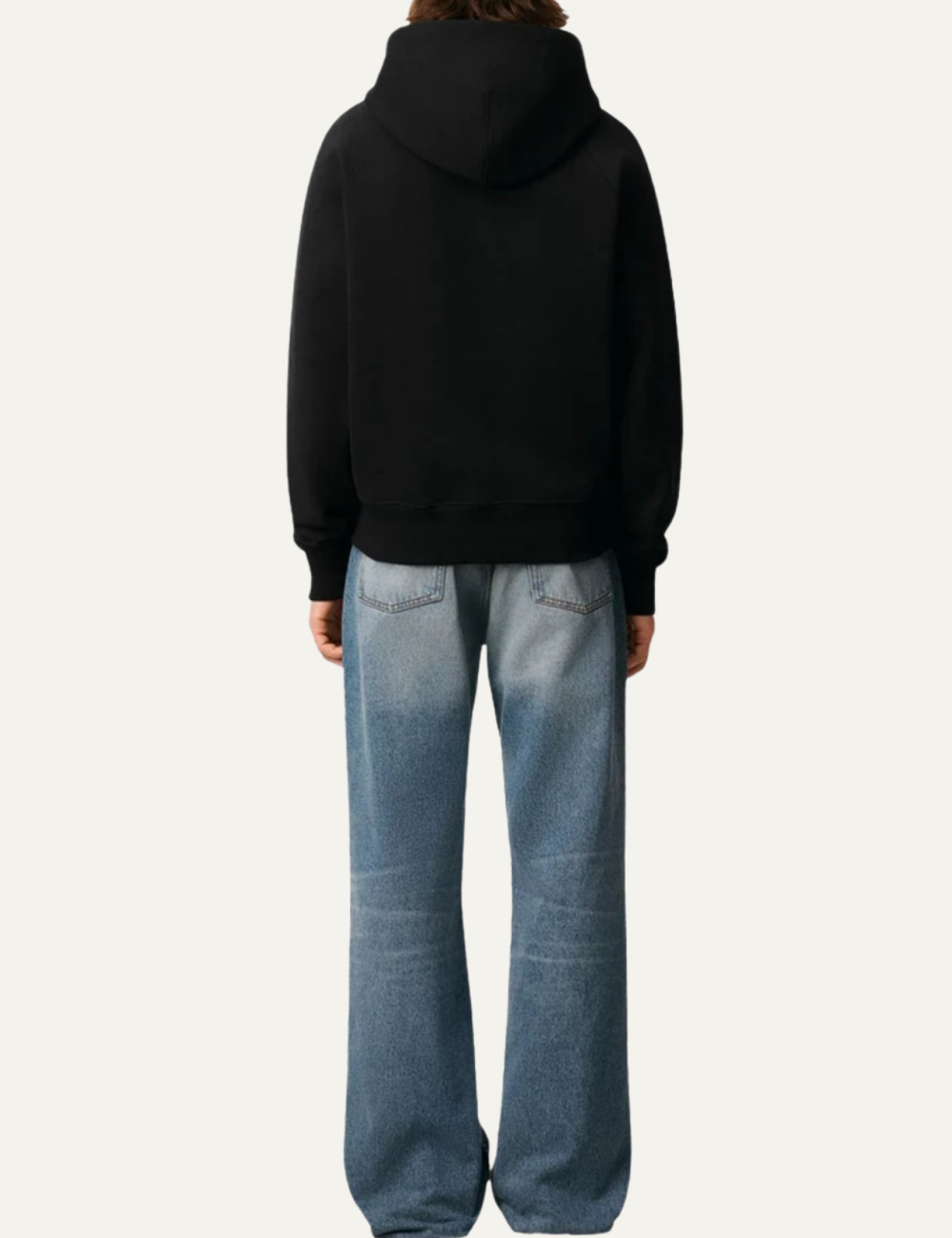 AMI ZIP UP HOODIE BLACK