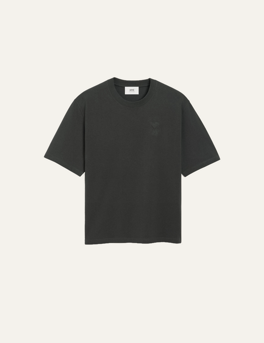 AMI BIG ADC EMBOSSED TSHIRT ANTHRACITE