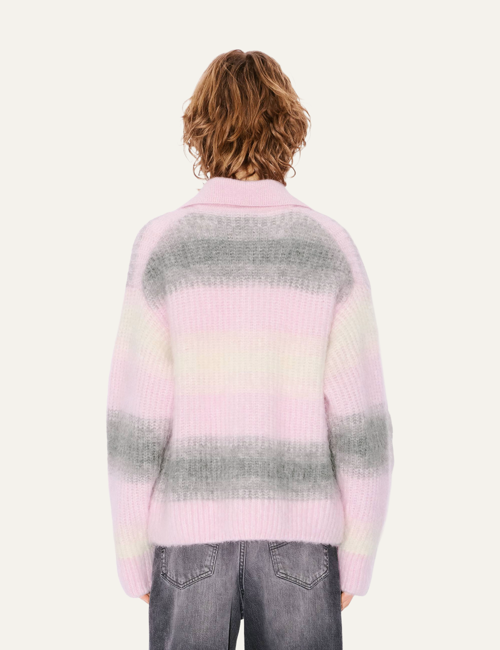 KENZO SPEED STRIPE AKIRY KNITTED CARDIGAN IN ALPACA WOOL