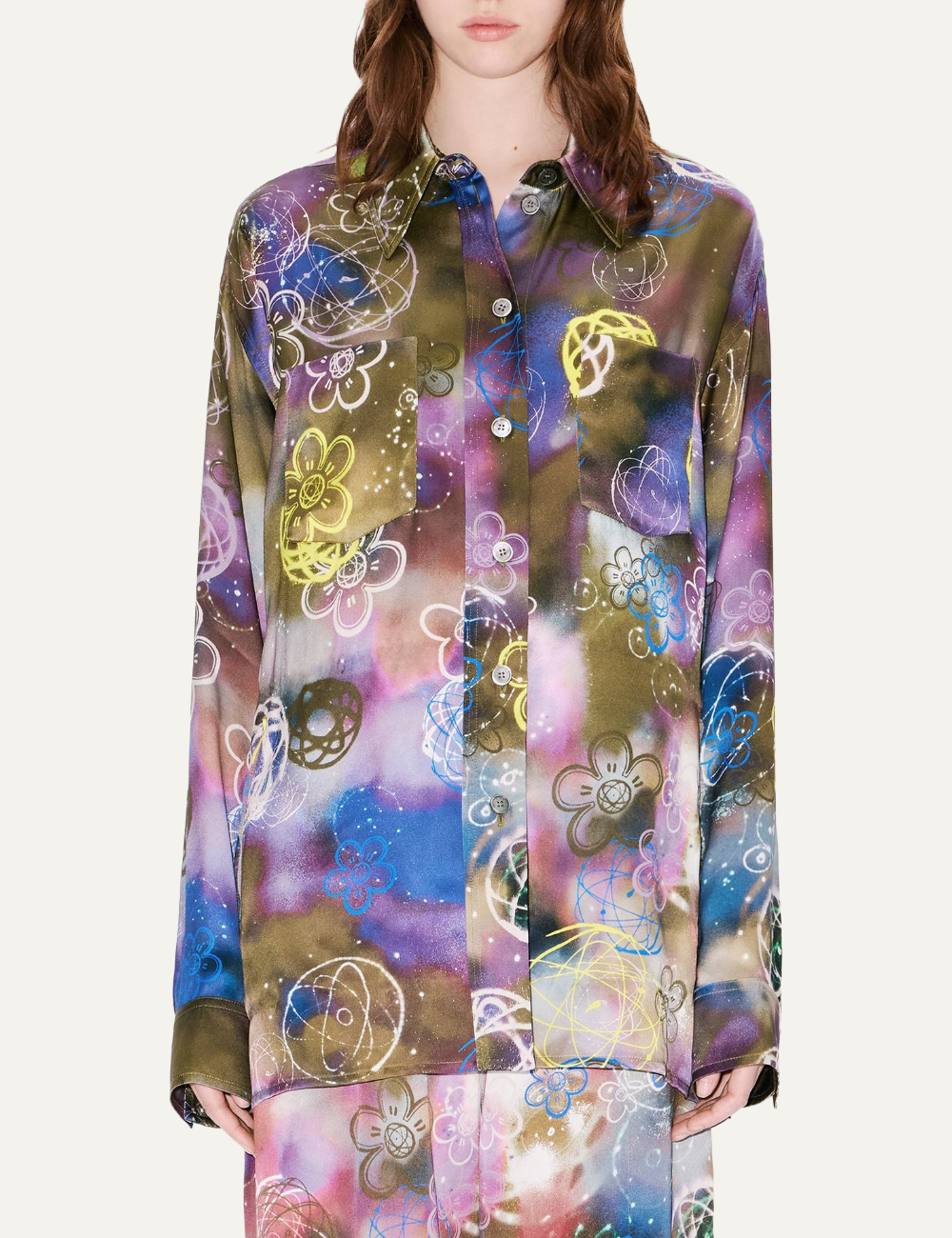 KENZO X FUTURA 2000 WORKWEAR SHIRT IN SILK