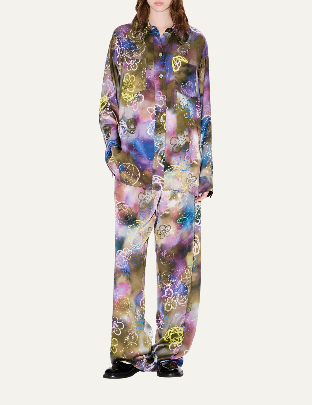 KENZO X FUTURA 2000 WORKWEAR SHIRT IN SILK