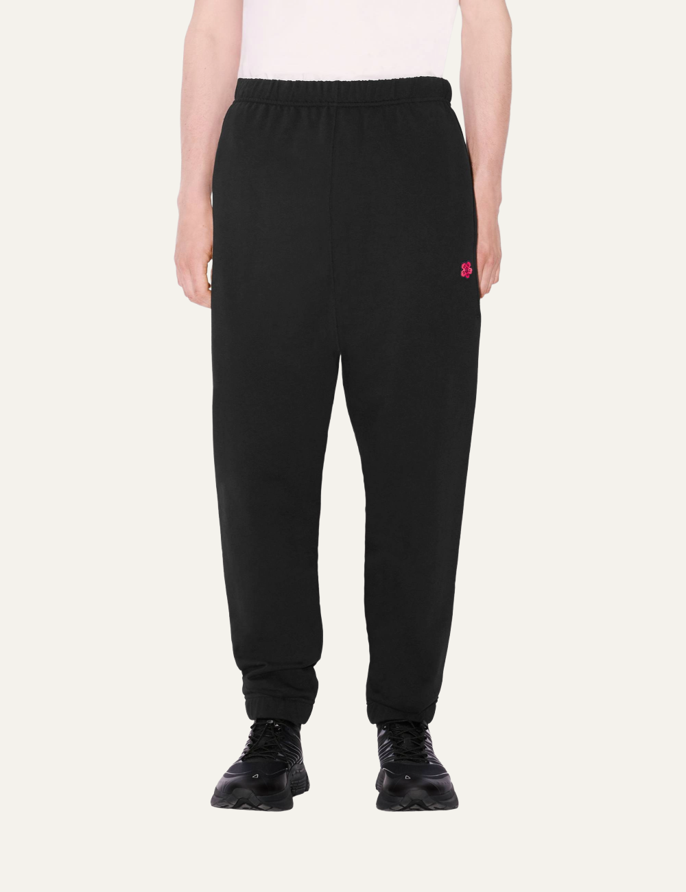 KENZO BOKE FLOWER EMBROIDERED JOGPANTS BLACK