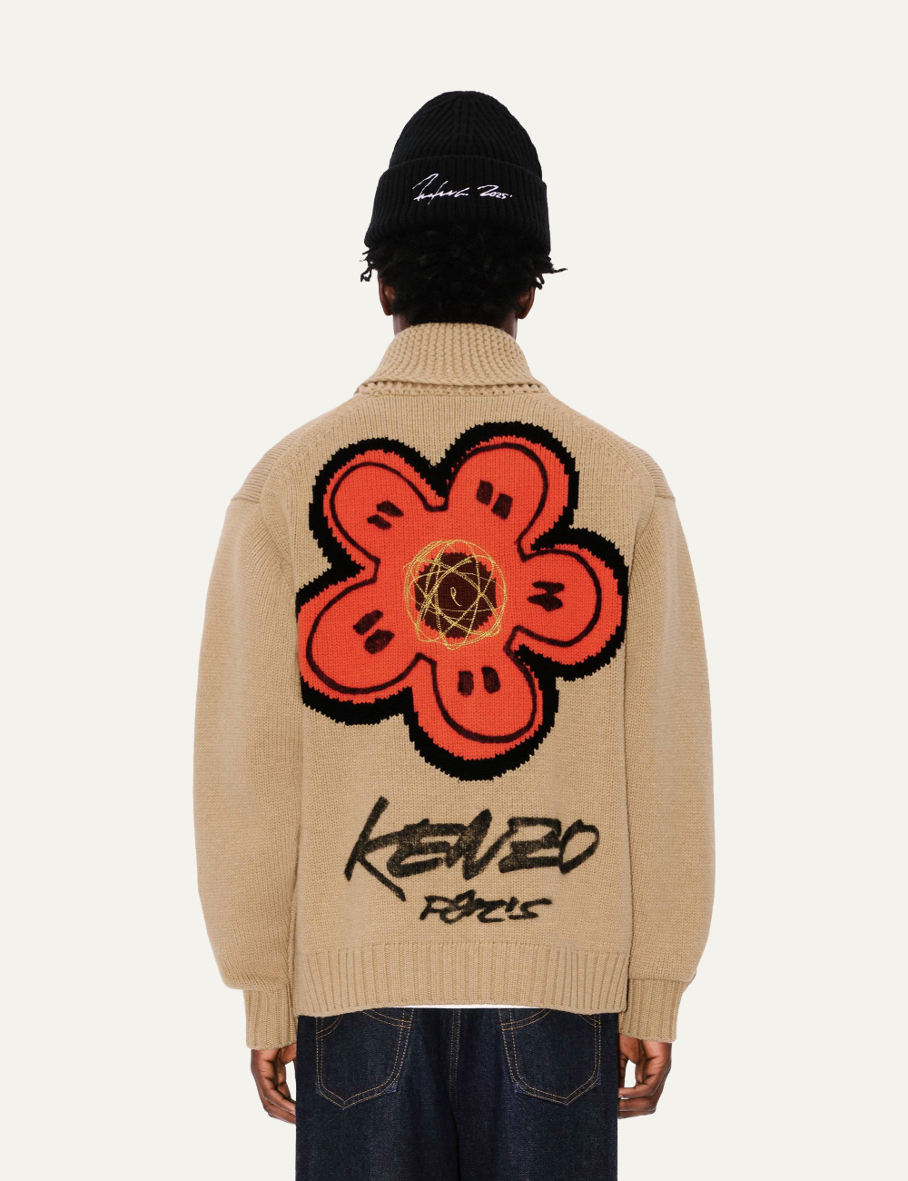 KENZO X FUTURA 2000 ZIPPED KNITTED CARDIGAN IN WOOL