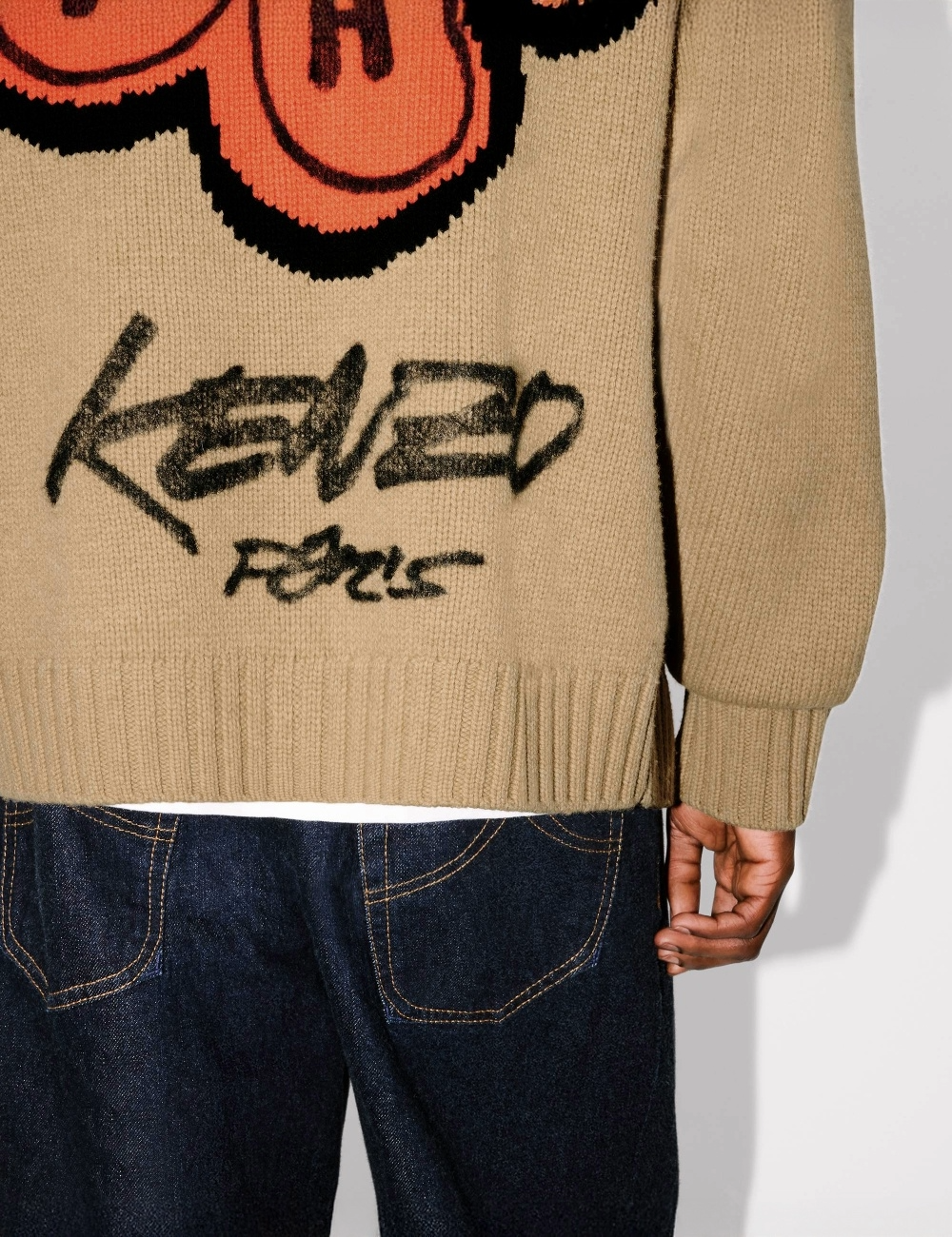 KENZO X FUTURA 2000 ZIPPED KNITTED CARDIGAN IN WOOL