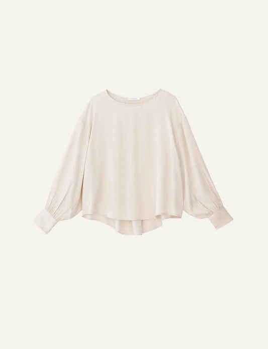PHILOSOPHY ROUND NECK CROPPED TOP CREAM