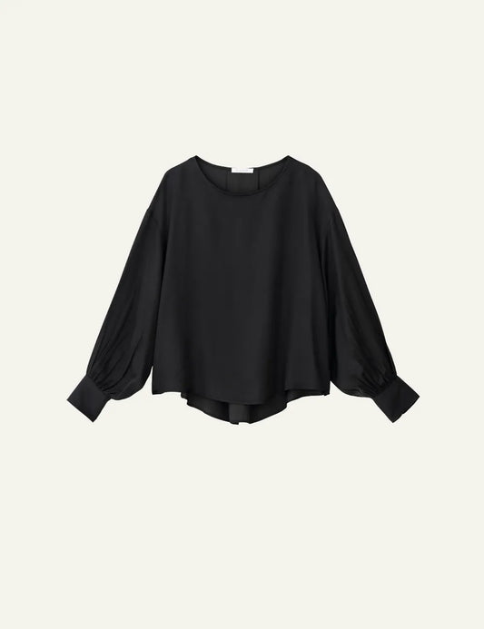 PHILOSOPHY ROUND NECK CROPPED TOP OFF BLACK