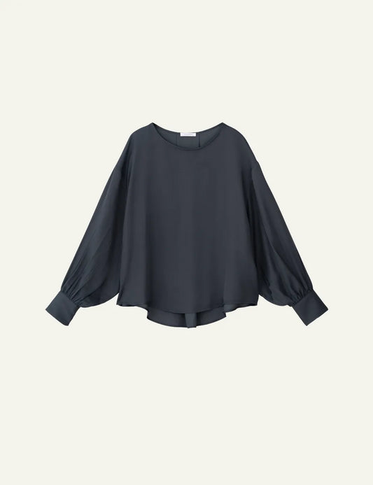 PHILOSOPHY ROUND NECK CROPPED TOP ANTHRACITE