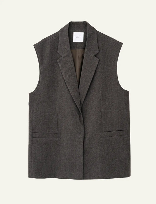PHILOSOPHY LONG VEST BROWN