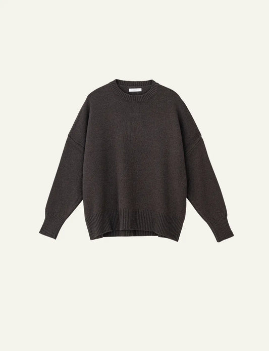 PHILOSOPHY ROUND NECK SWEATER BROWN