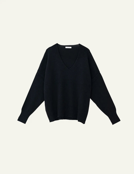 PHILOSOPHY V NECK SWEATER BLACK