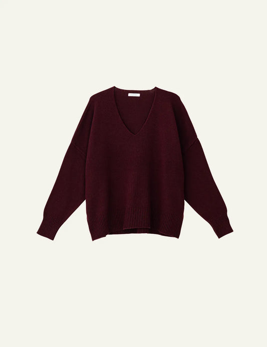 PHILOSOPHY V NECK SWEATER BORDEAUX