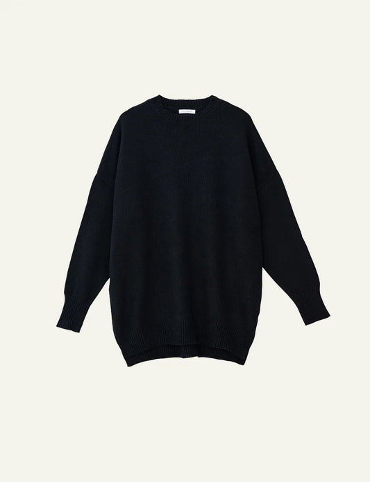 PHILOSOPHY ROUND NECK LONG SWEATER BLACK