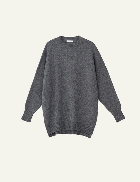PHILOSOPHY ROUND NECK LONG SWEATER ANTHRACITE MELANGE