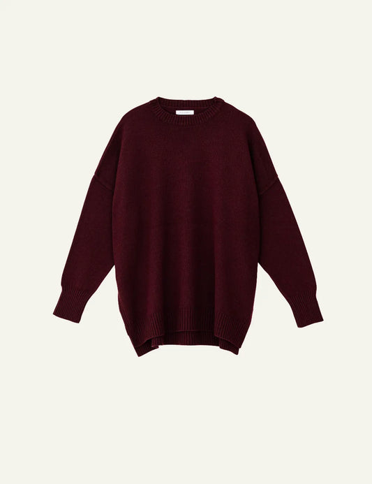 PHILOSOPHY ROUND NECK LONG SWEATER BORDEAUX